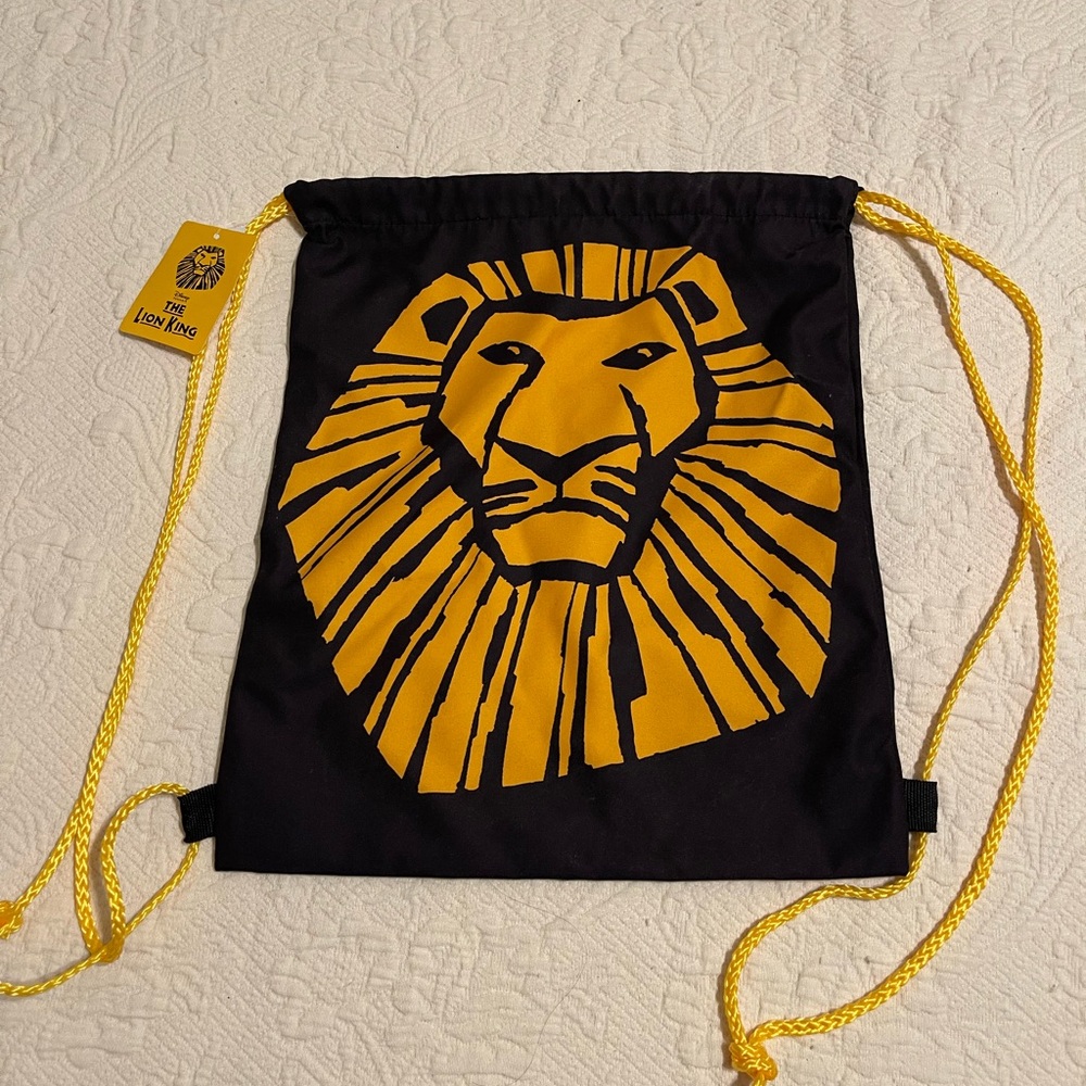 The Lion King Broadway Musical Disney VIP Drawstring Cinch Bag Tote Backpack